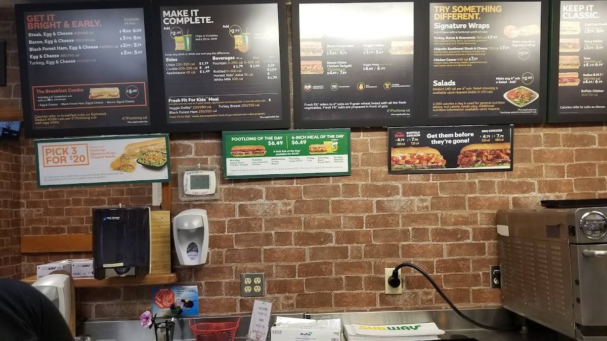 Subway меню