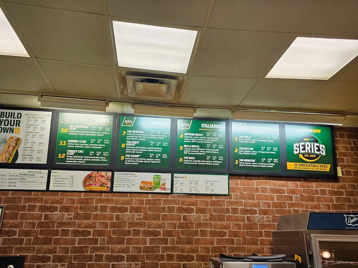 Subway меню