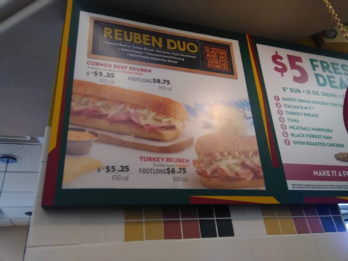 Subway меню