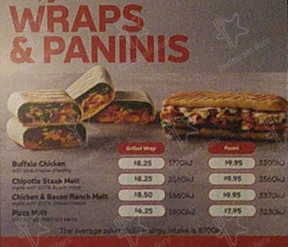 Subway Restaurant меню