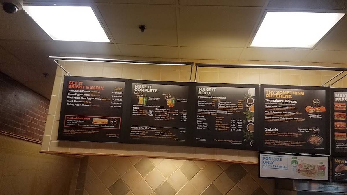 Subway меню