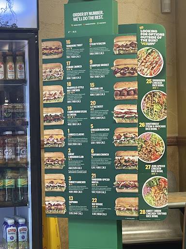Subway меню