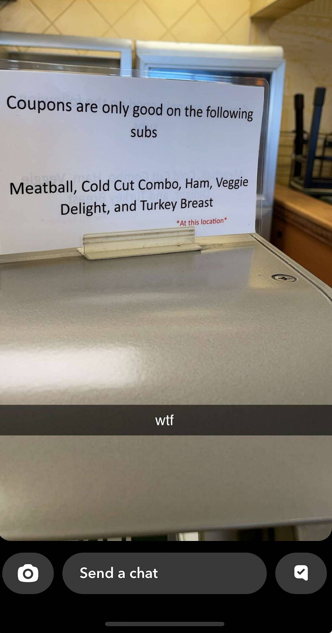Subway меню