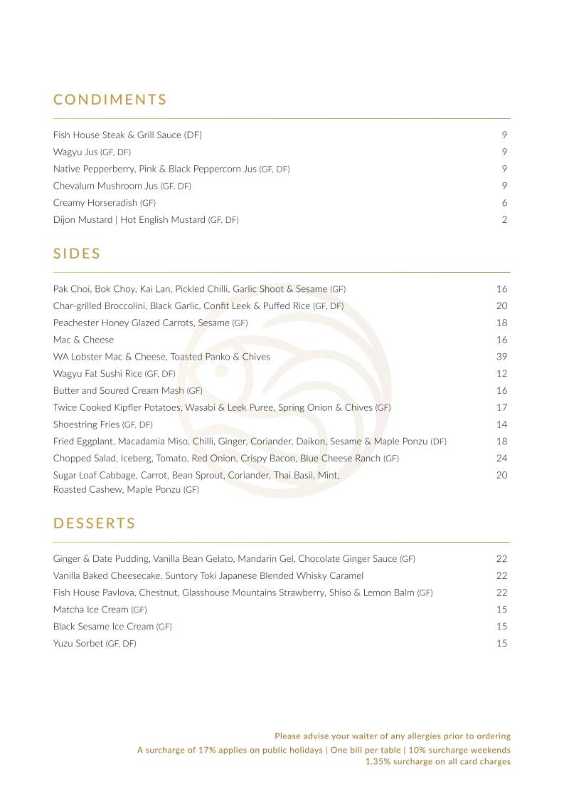 Fish House Steak & Grill меню