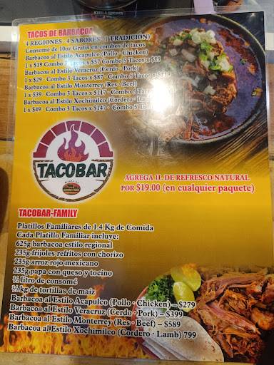 TACO BAR меню