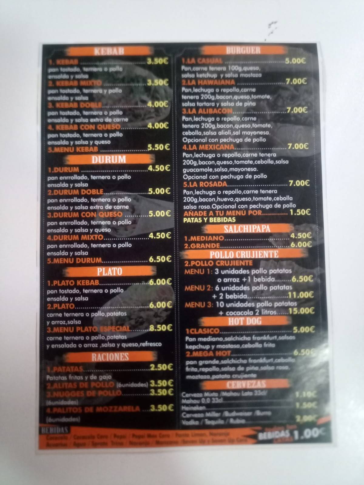 TAKE WEY C.R KEBAB BURGUER HOT DOG меню