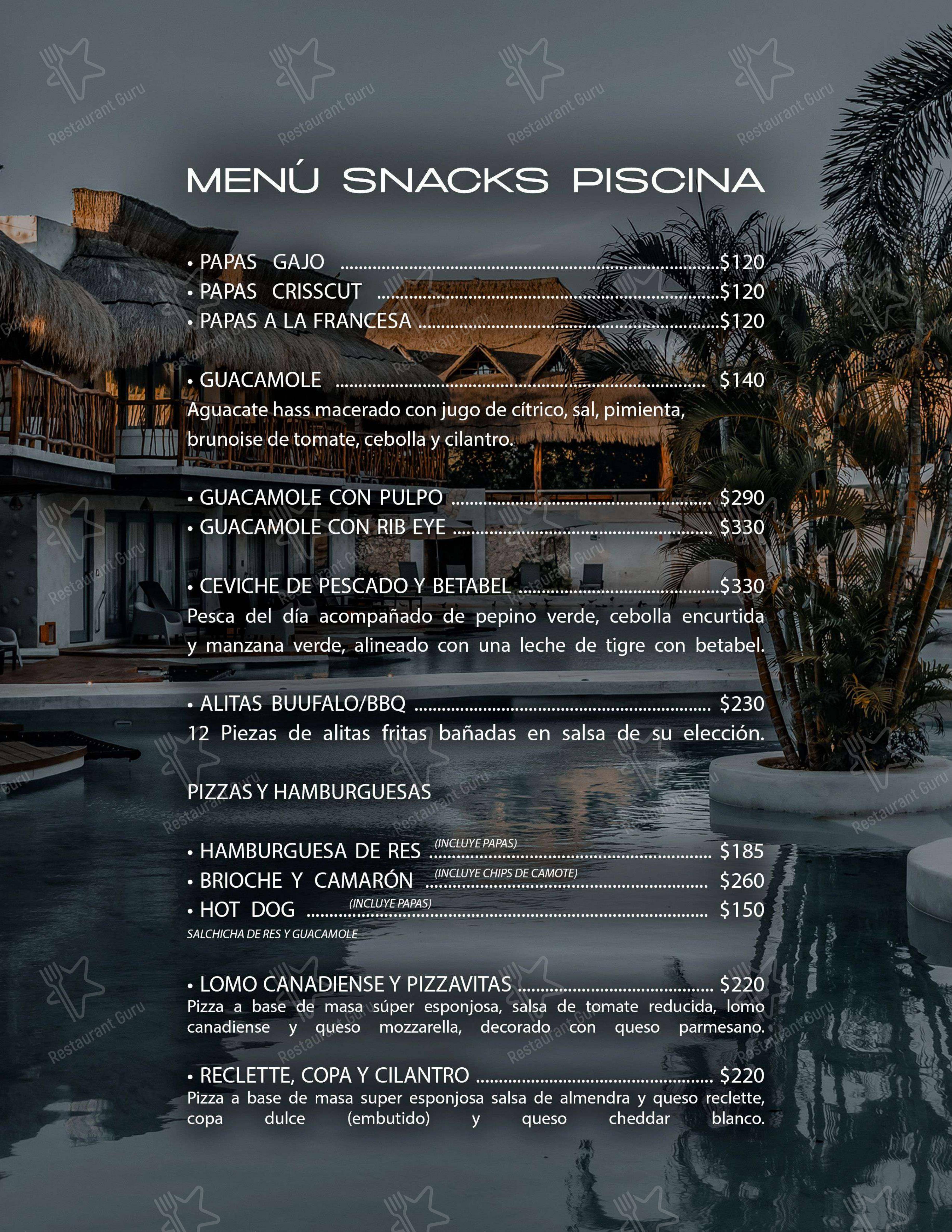 Меню ресторана TOH Restaurante - Детское