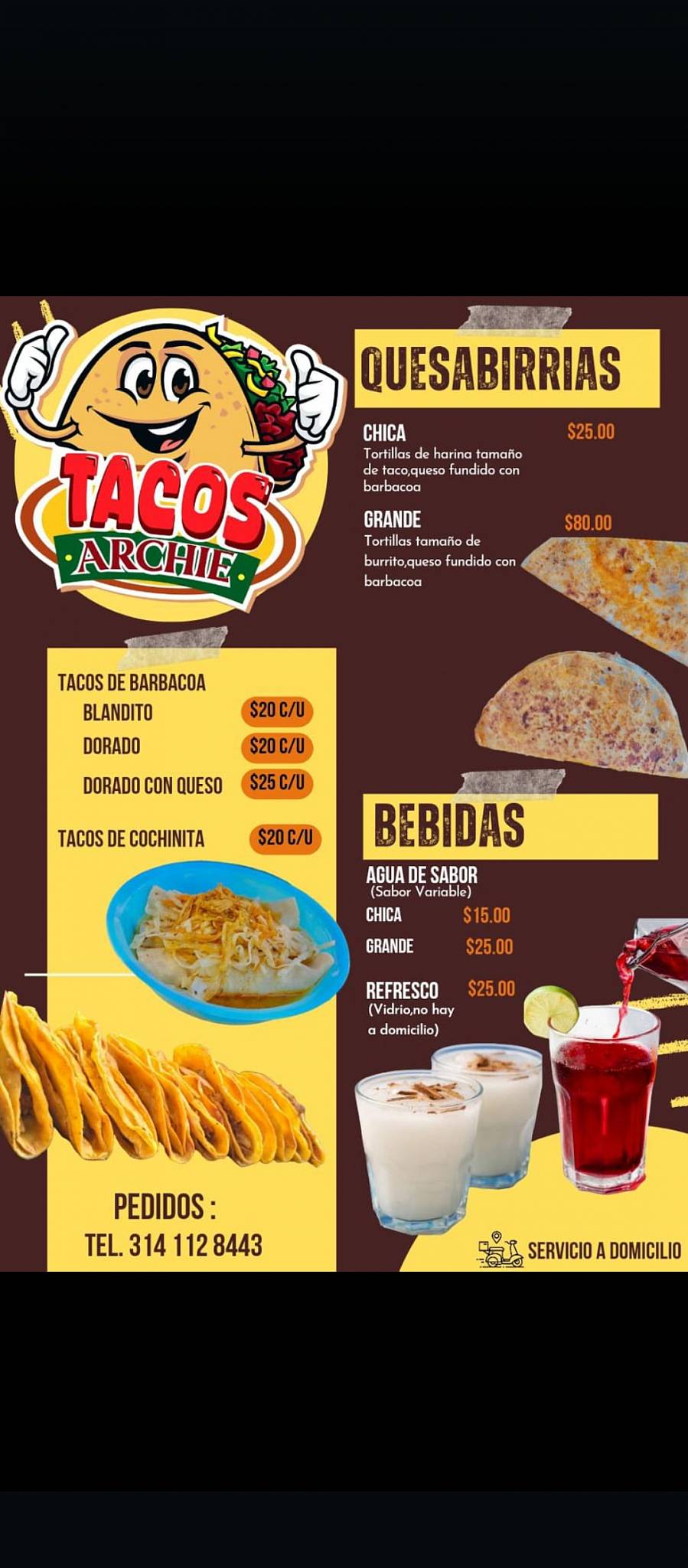 Tacos Archie меню