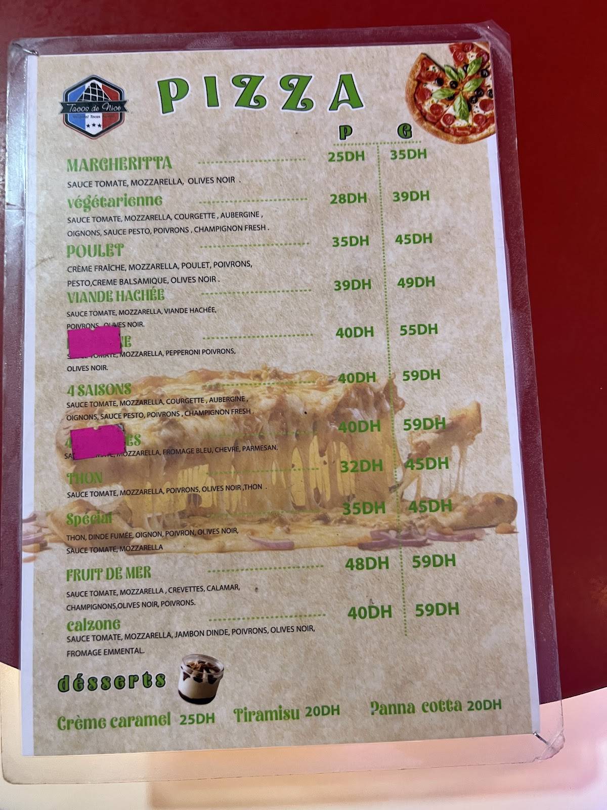 Tacos de Nice (Centre) меню