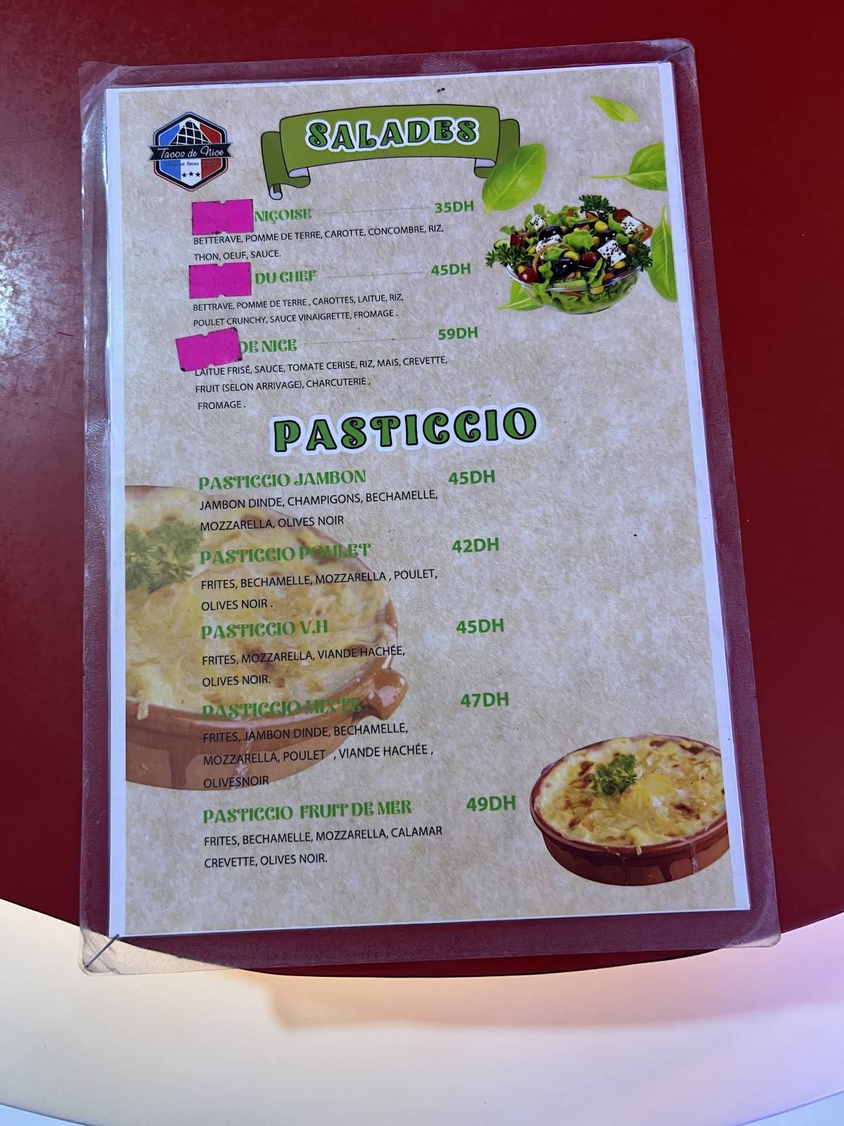 Tacos de Nice (Centre) меню