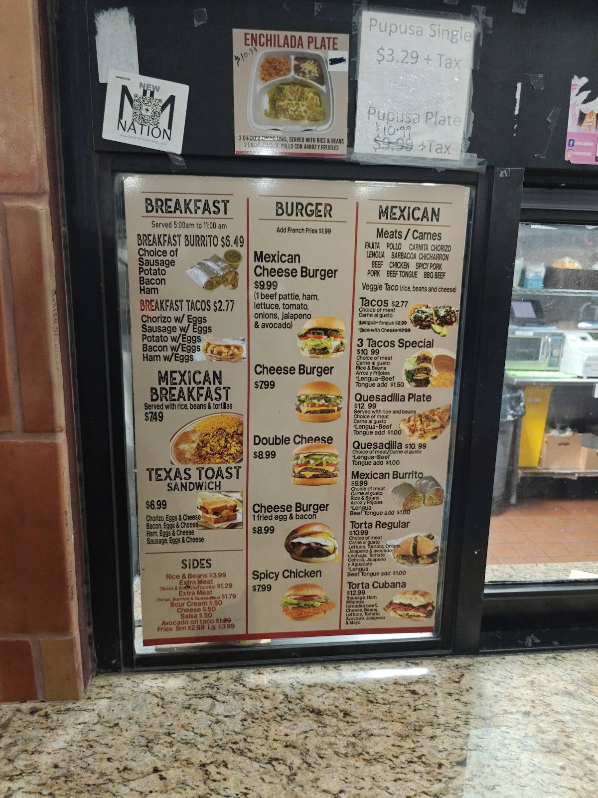 Tacos меню