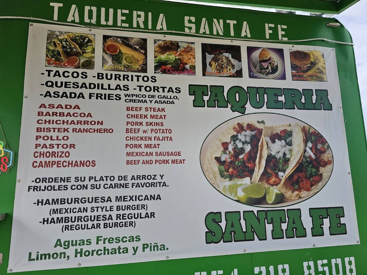 Taqueria Santa Fe меню