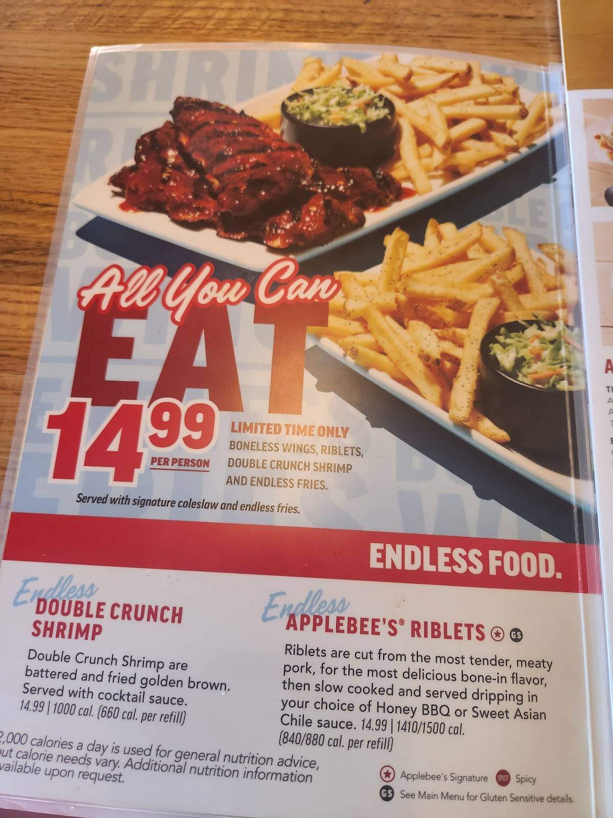 Applebee's Grill + Bar меню