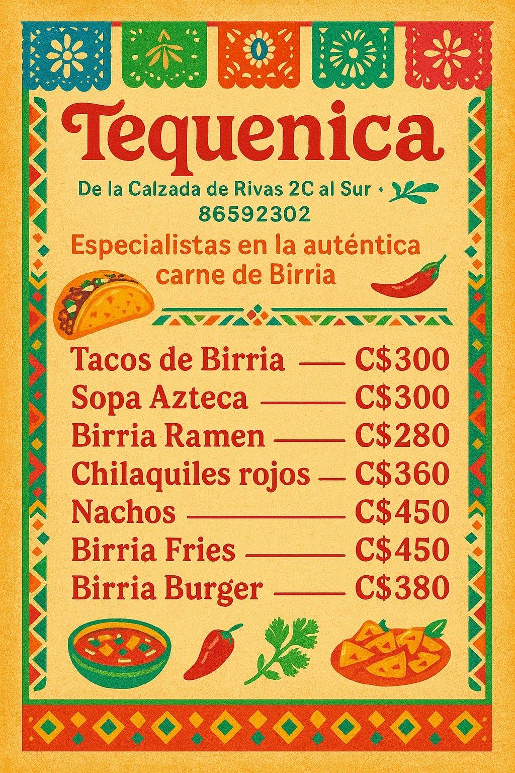 Tequemex меню