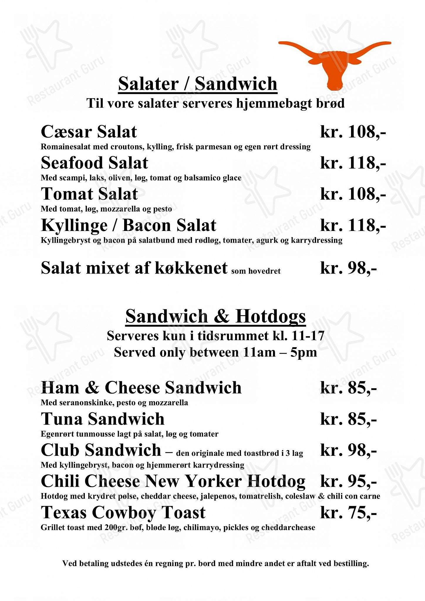 Wine Menu ресторана Texas Bornholm
