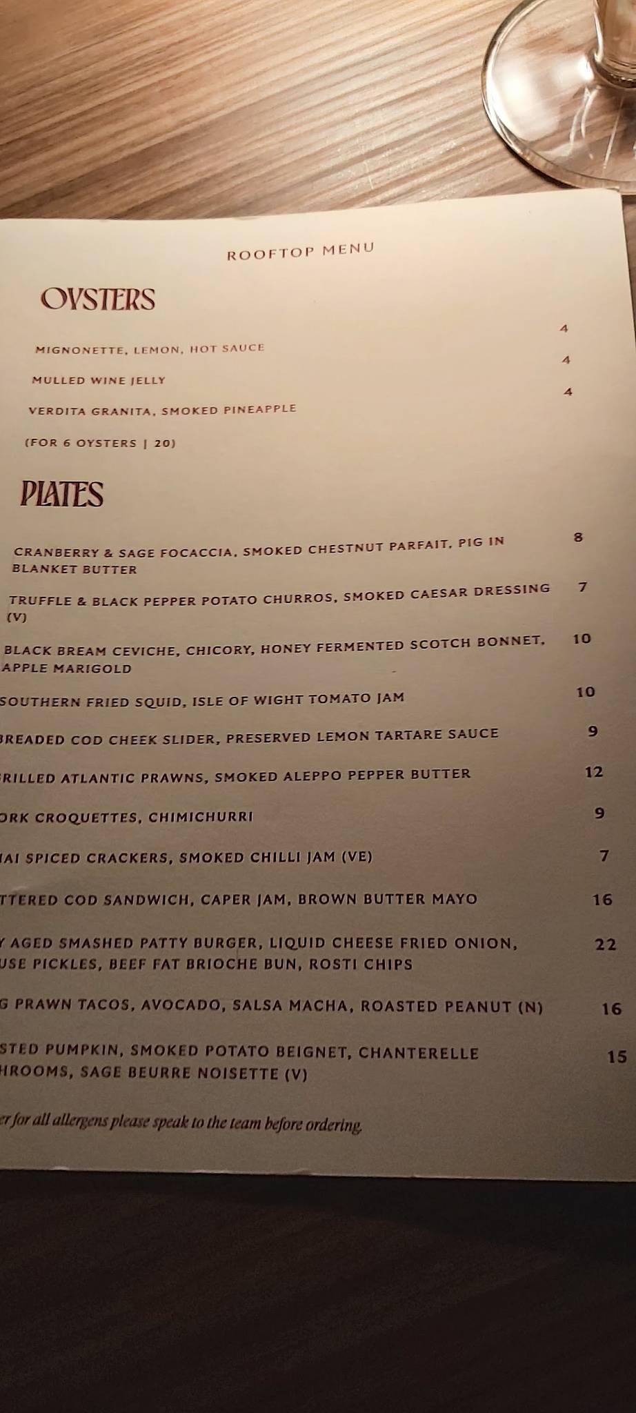 The Botanist Trinity Leeds меню