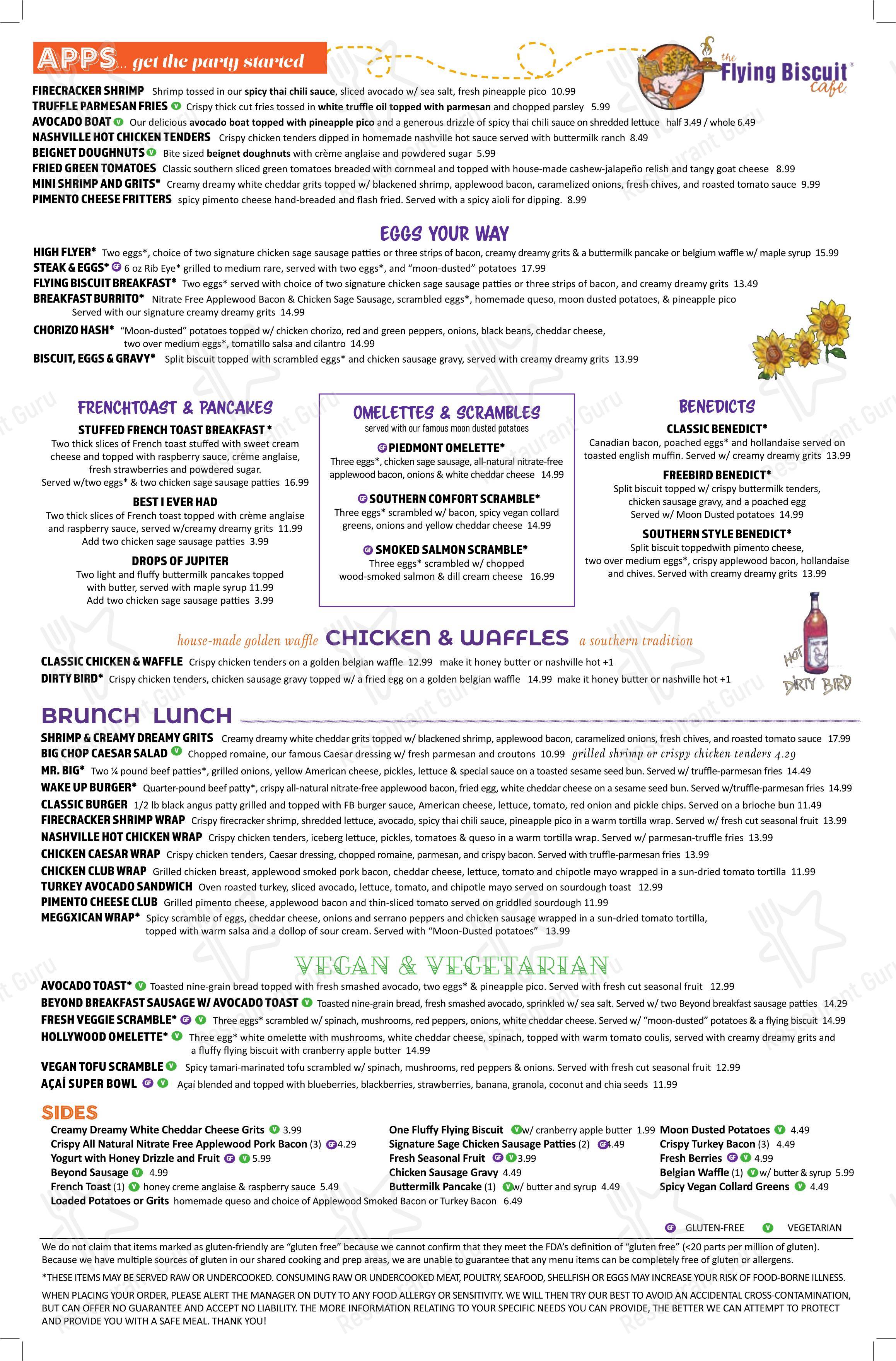 Меню напитков ресторана The Flying Biscuit Cafe в Ролях