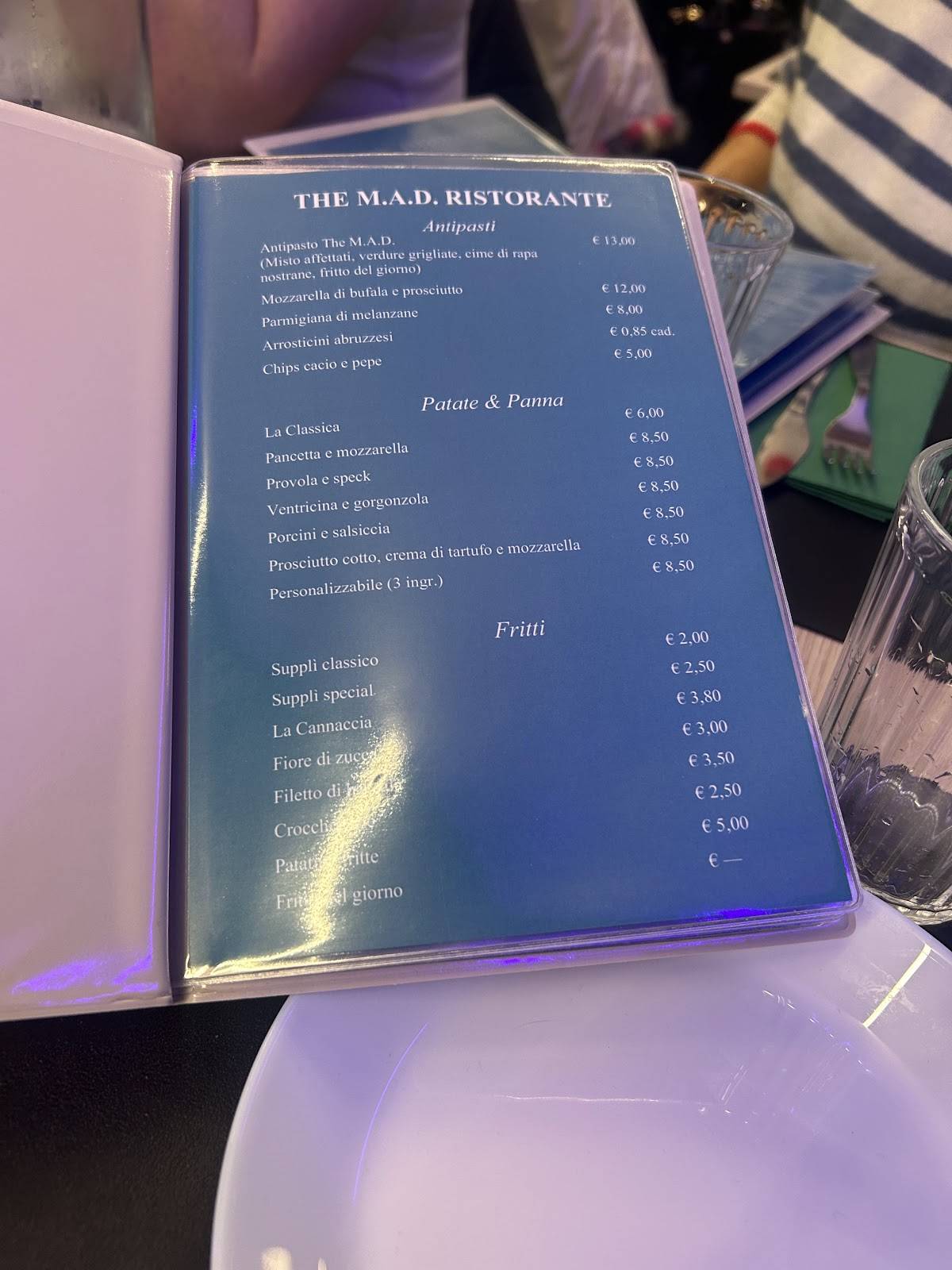 The M.a.d. Ristorante меню