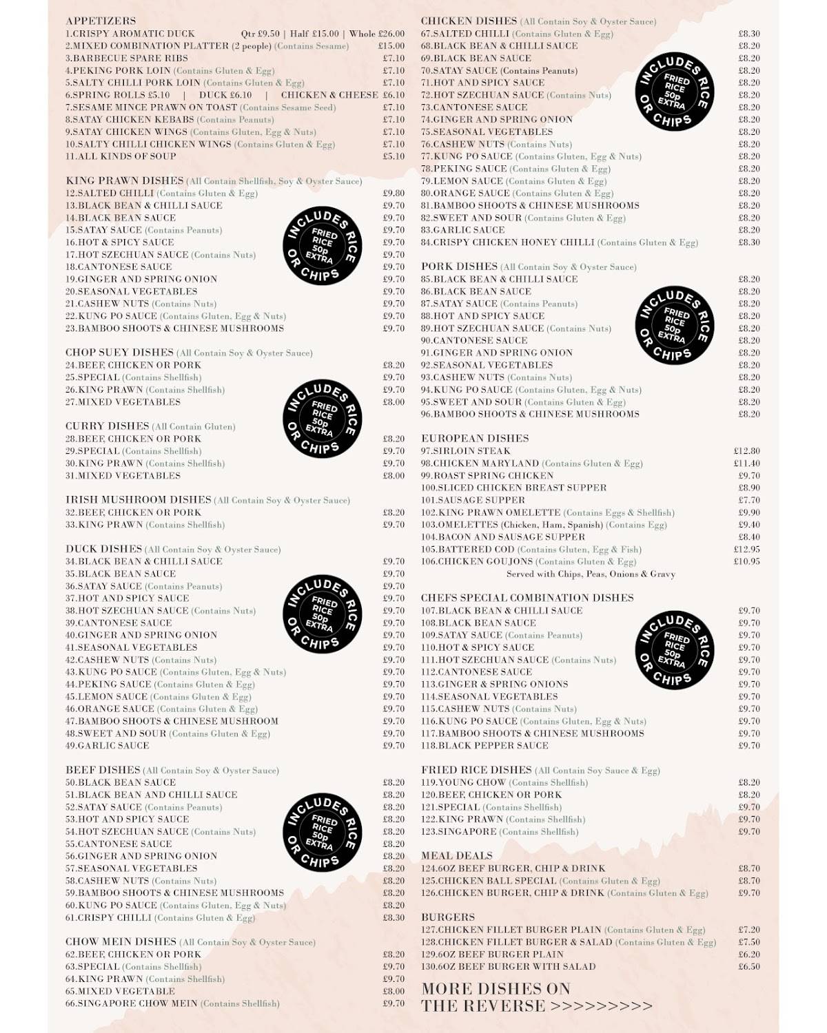 The Pan Inn меню