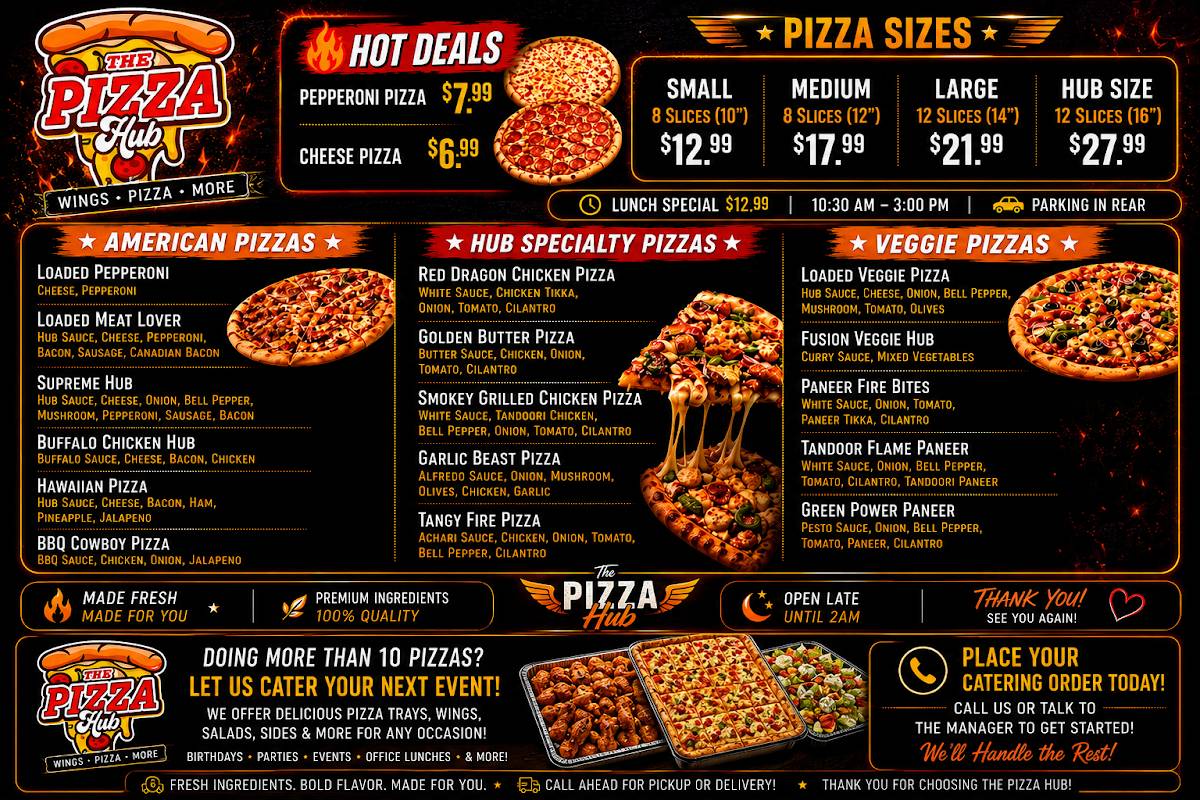 The Pizza hub меню