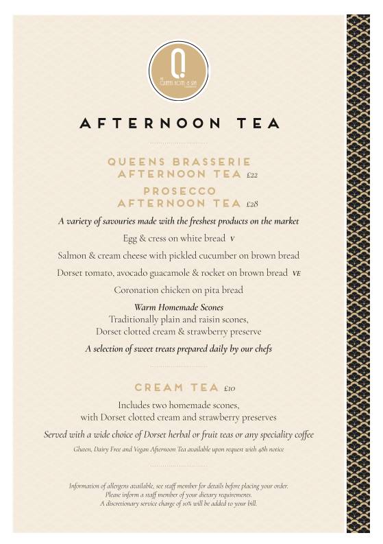 The Queens Restaurant меню