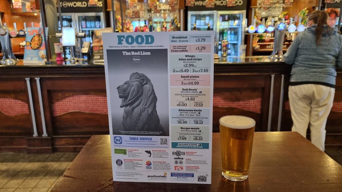 The Red Lion - JD Wetherspoons меню