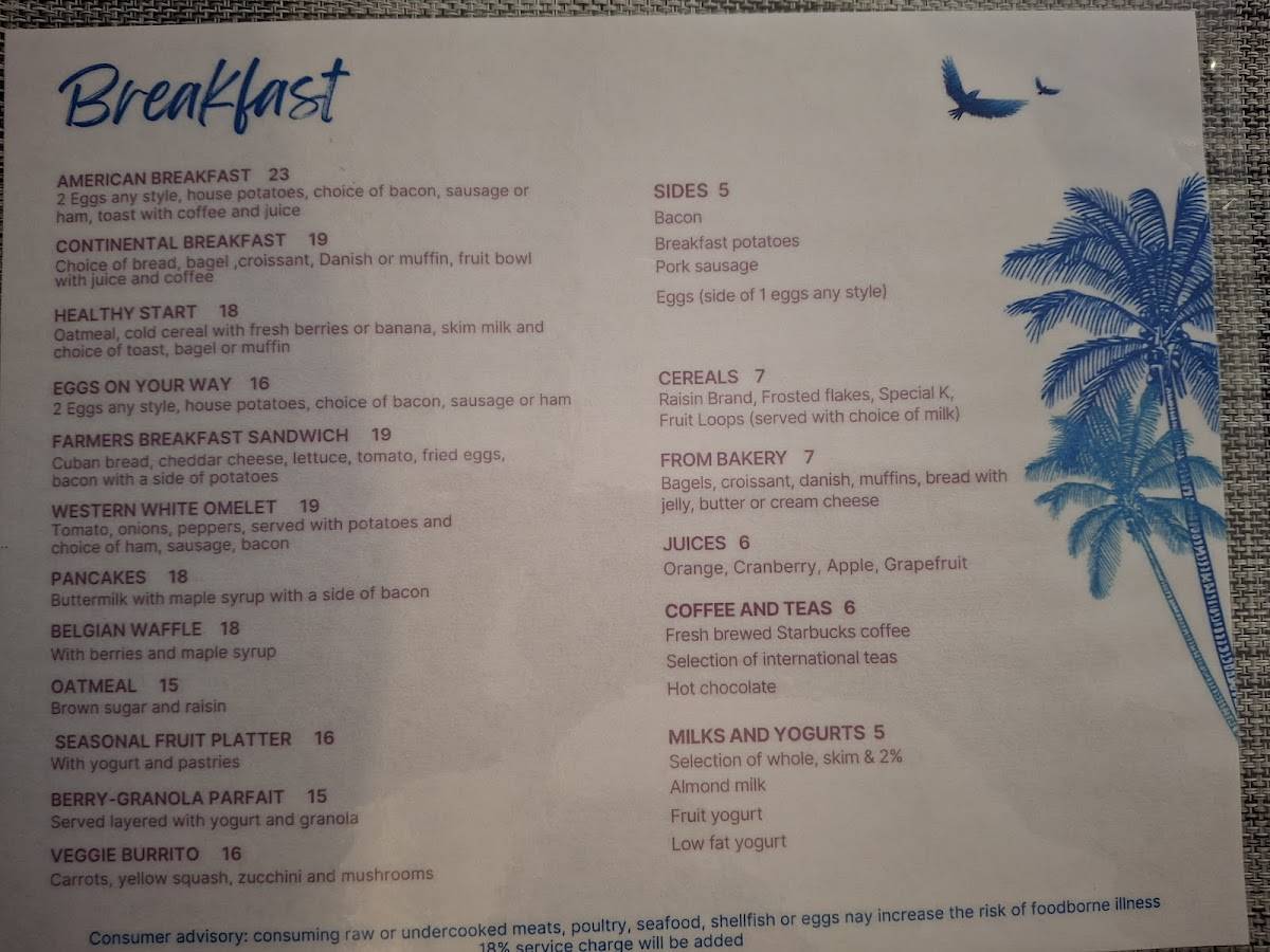 The Rickenbacker Restaurant меню