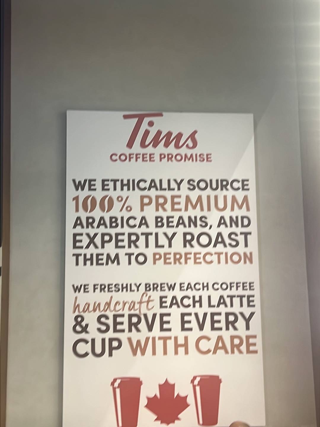 Tim Hortons меню
