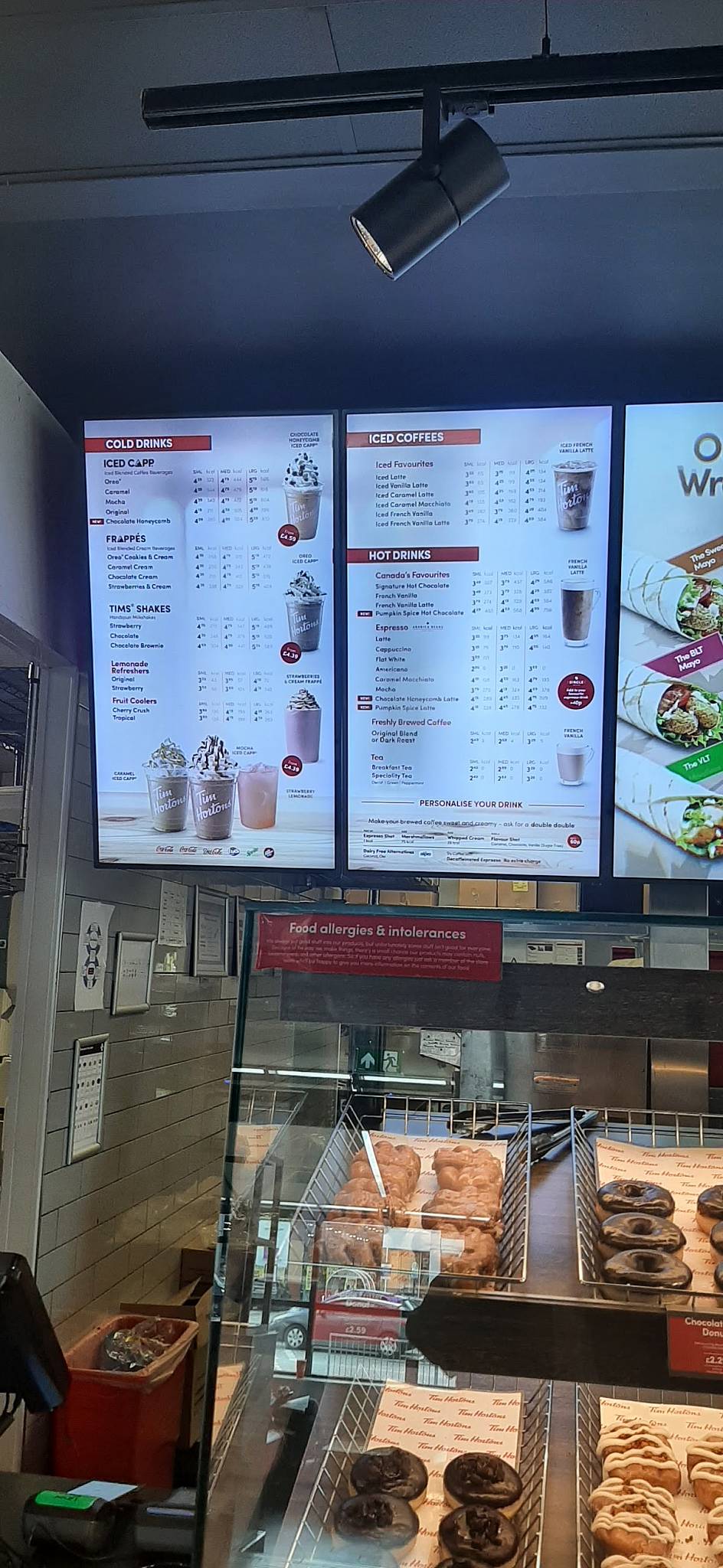 Tim Hortons меню