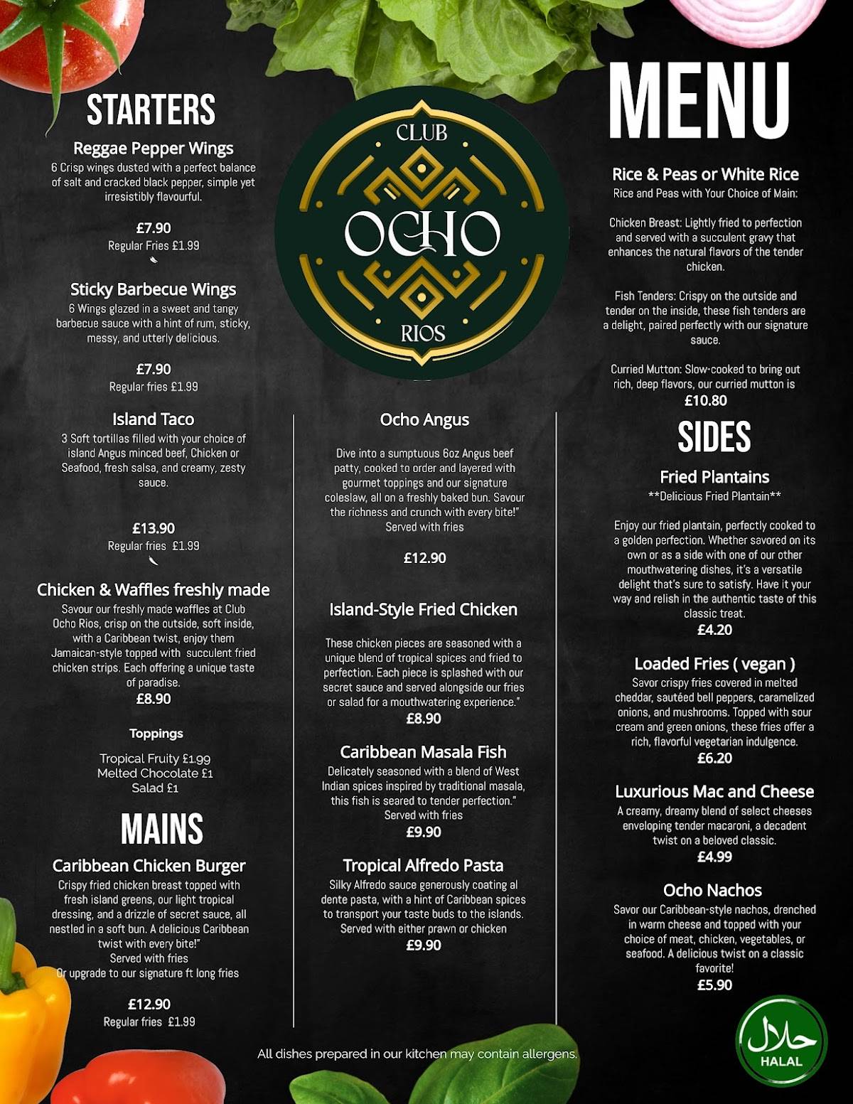 Club Ocho Rios меню