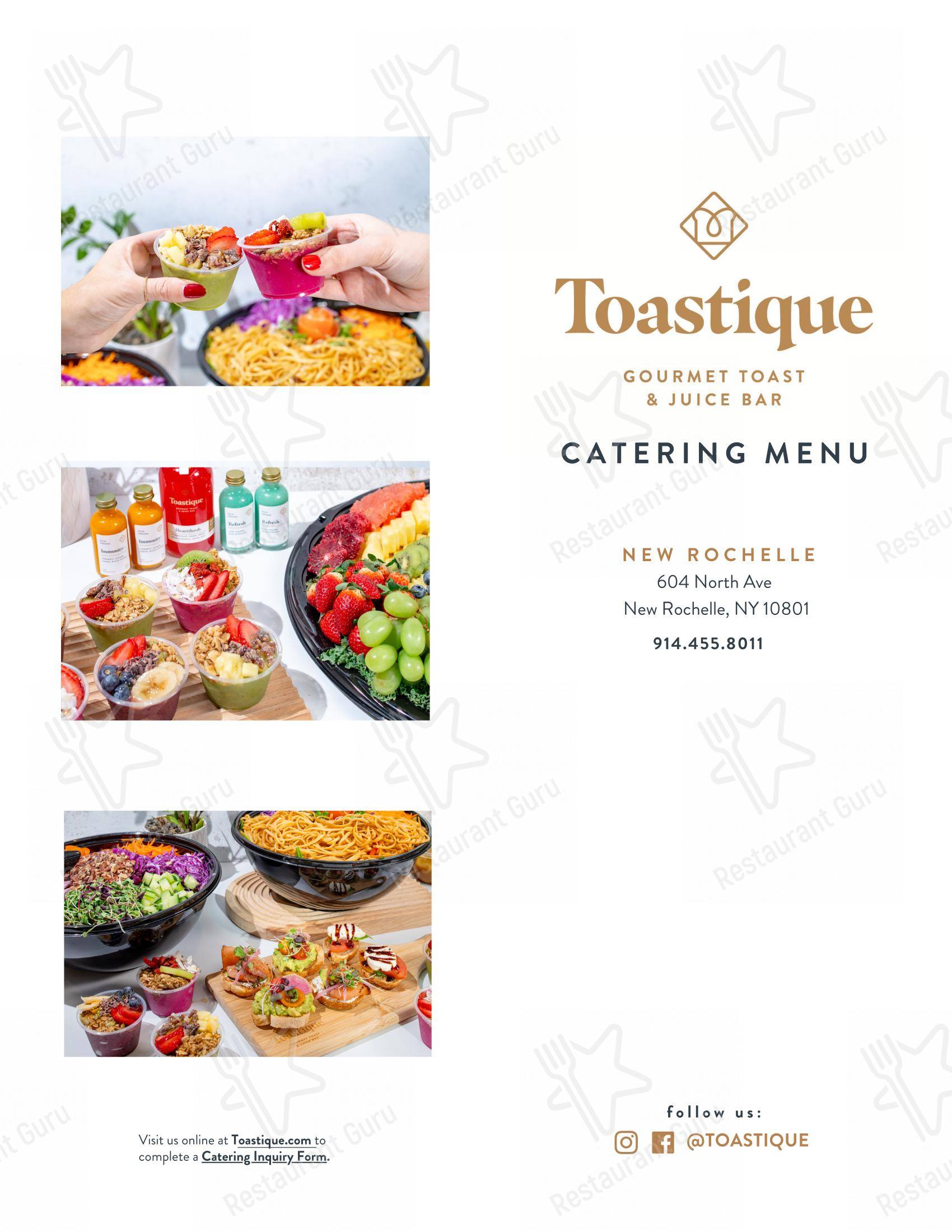 Toastique в Нью-Рошелле - Меню