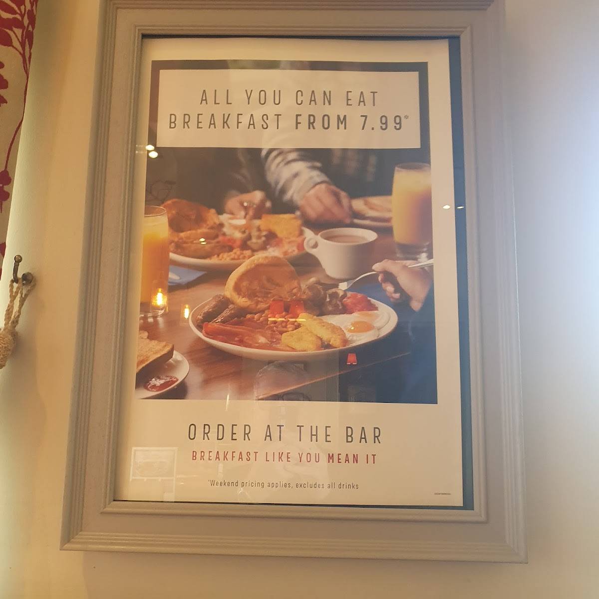 Toby Carvery Thanet меню