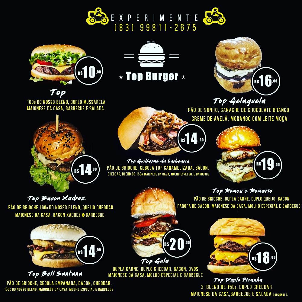 Top Burger меню