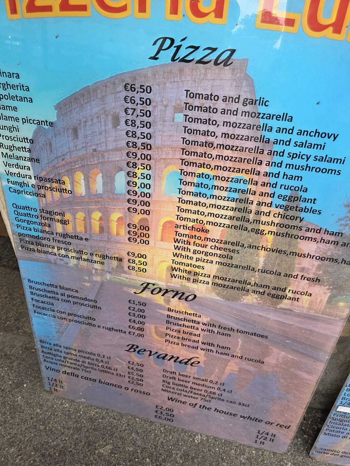 Trattoria Luzzi меню