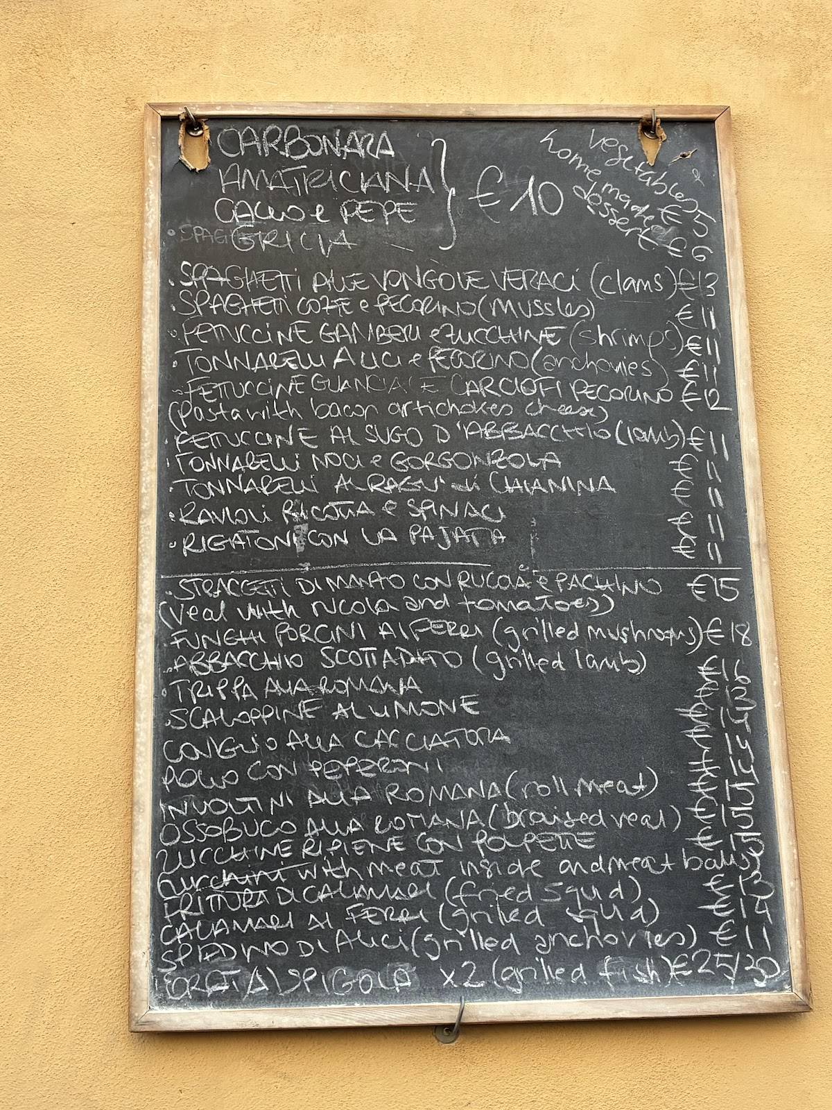 Trattoria da Paolo меню