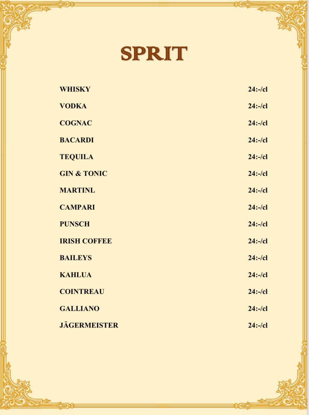 Tripti Indisk Restaurang меню