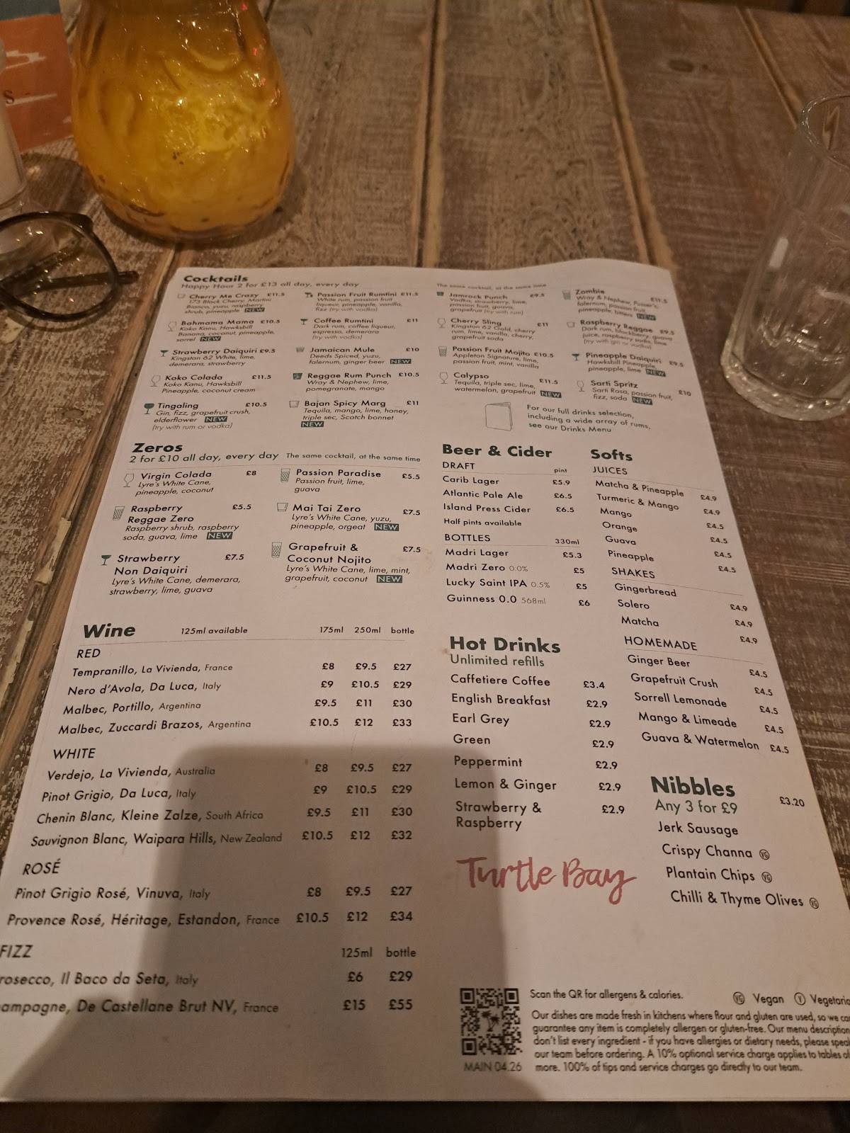Turtle Bay York меню