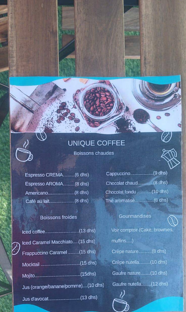 Unique Coffee меню