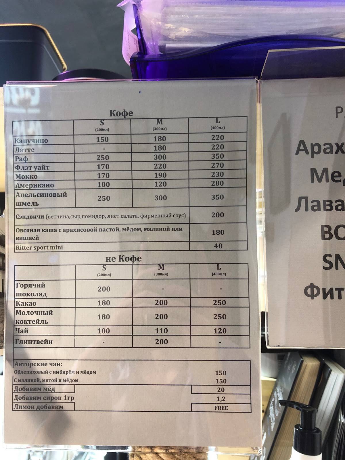 Уголь меню