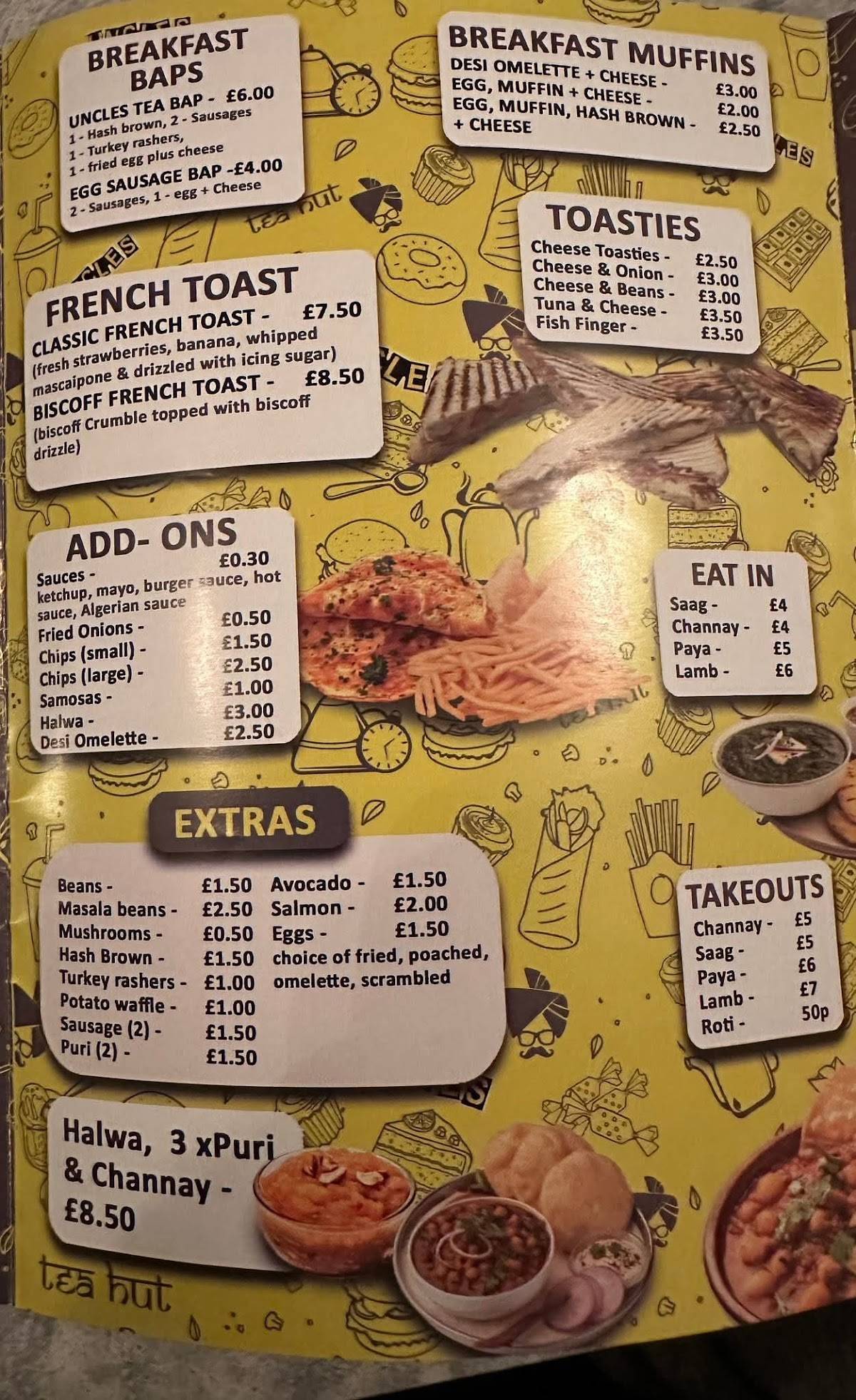 Uncles Tea Hut меню