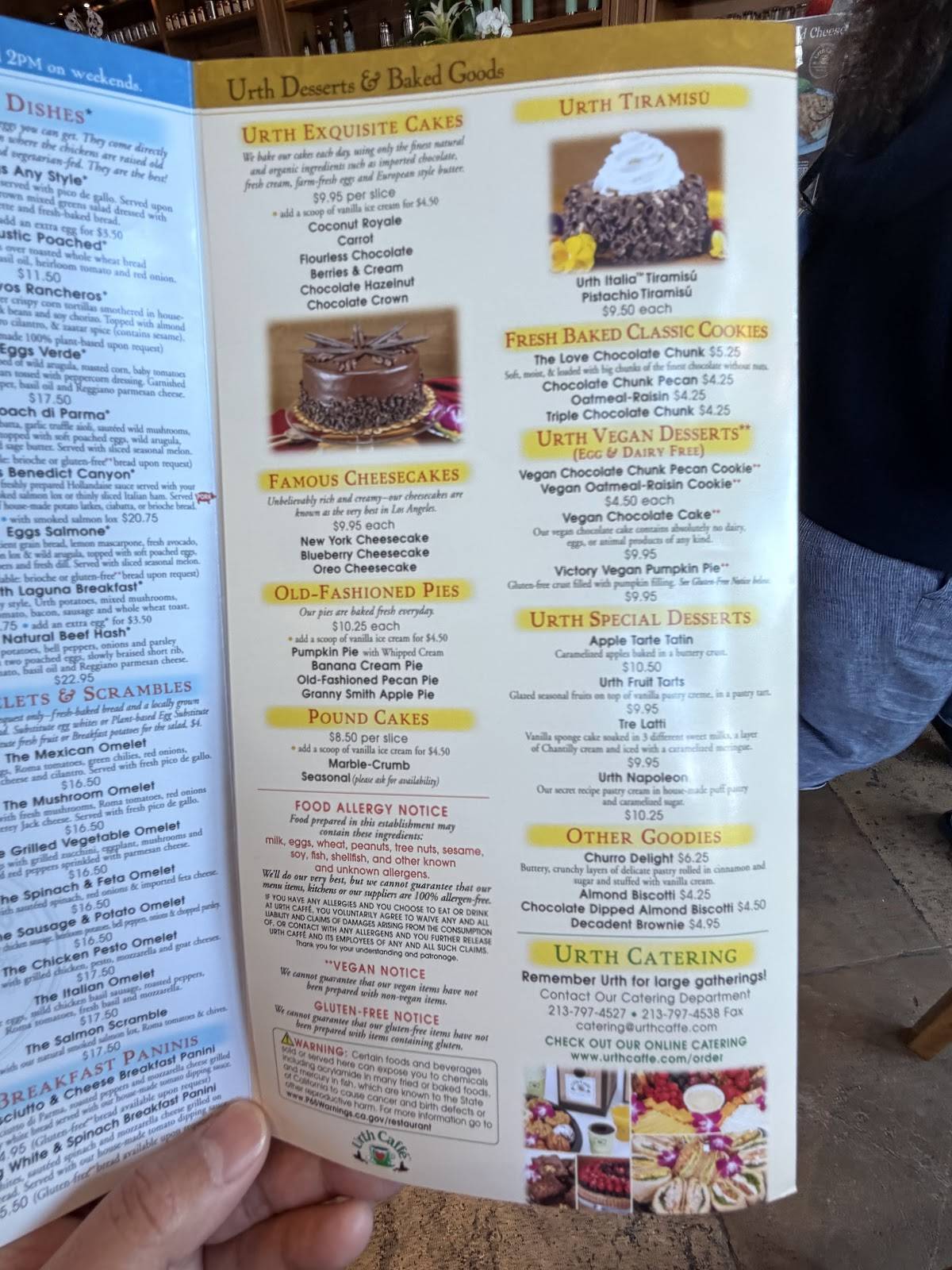Urth Caffe Orange меню