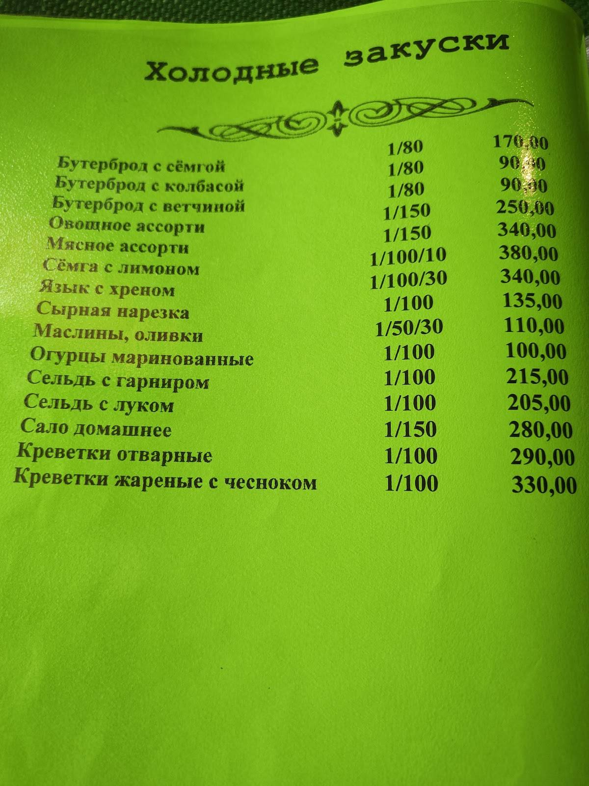 Ольштын меню