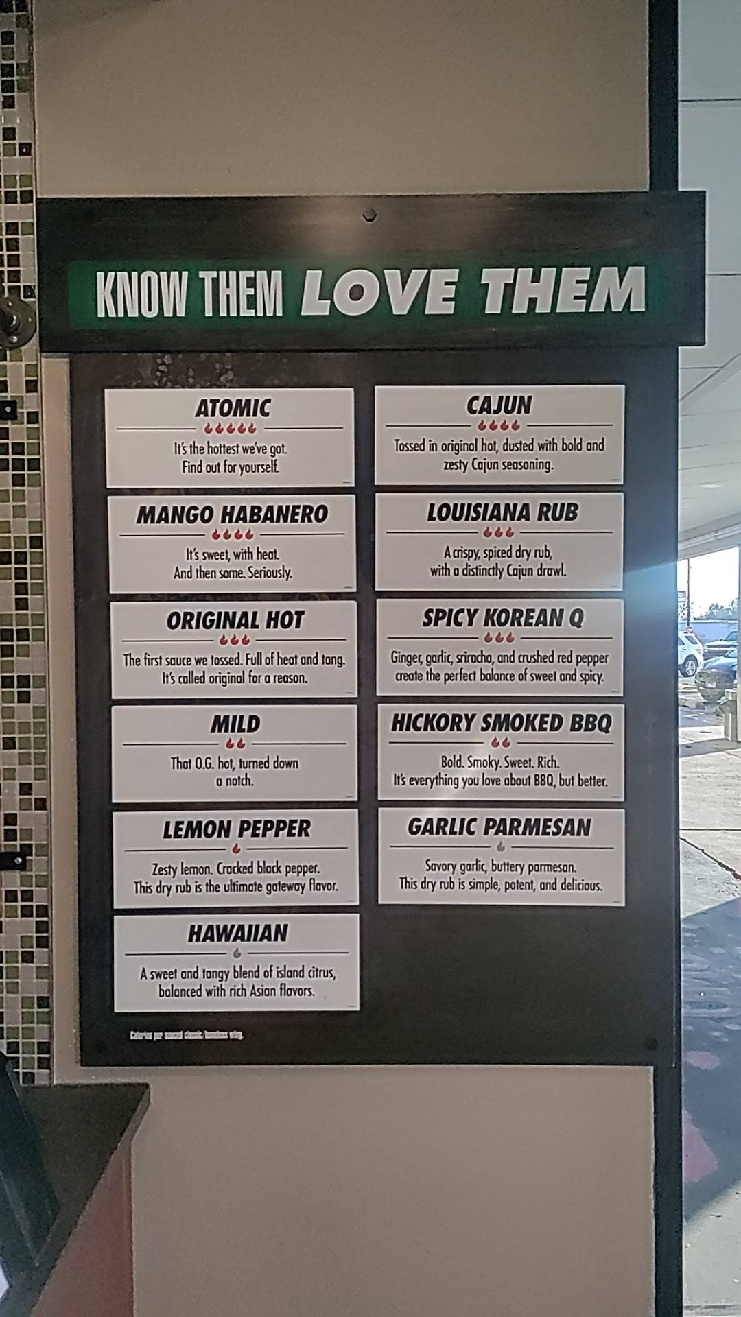 Wingstop меню