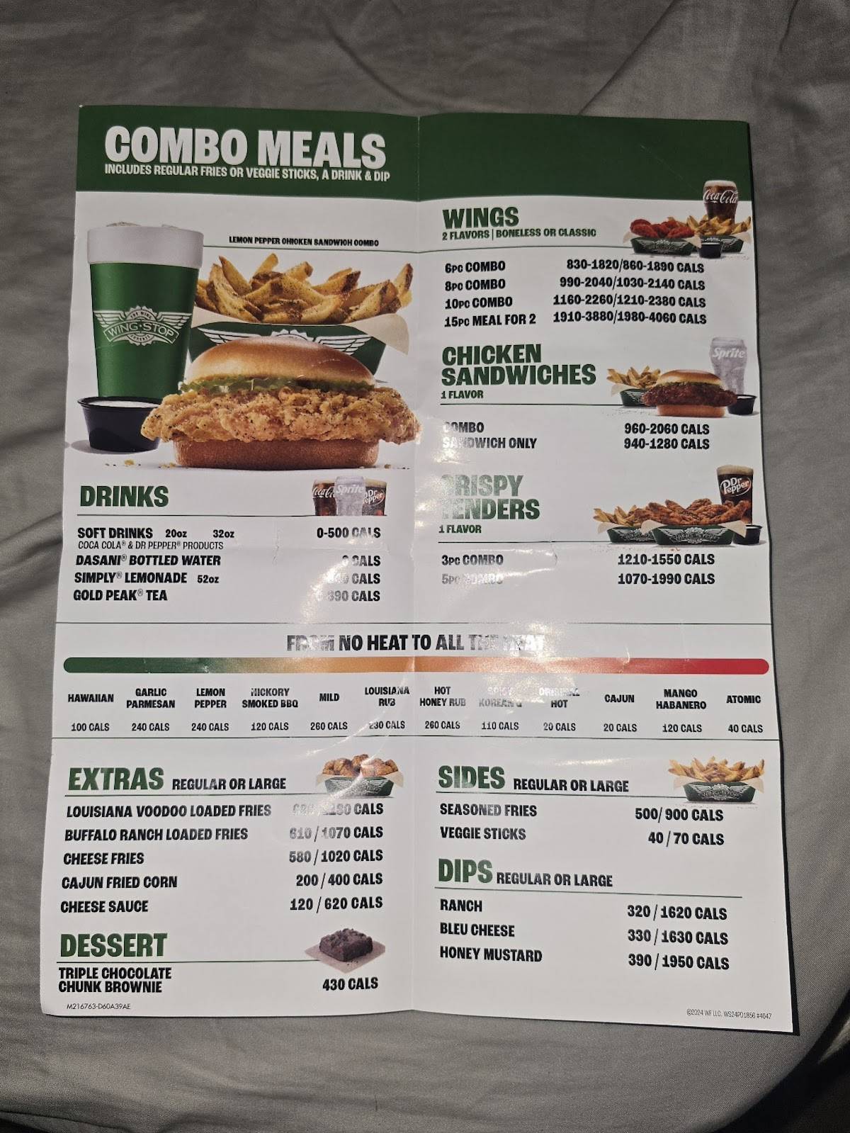 Wingstop меню