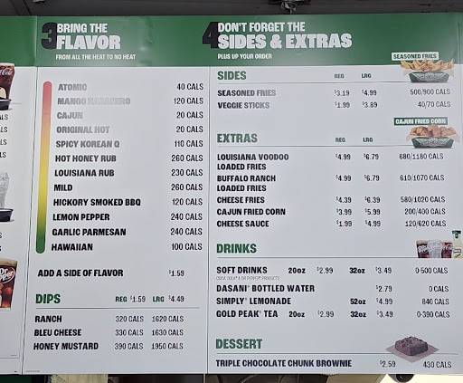 Wingstop меню