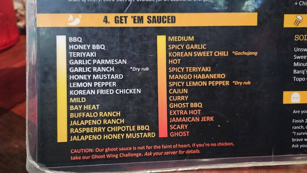 Wingzup меню
