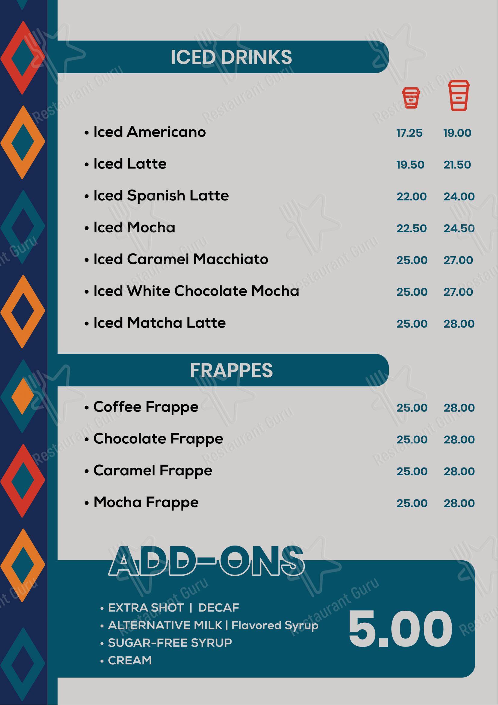 Меню кафе Zaina Cafe, Riyadh - 菜单