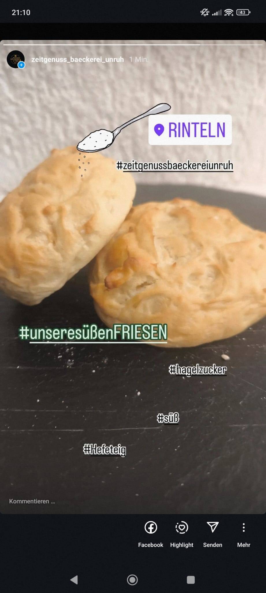 Zeitgenuss Bäckerei Unruh меню
