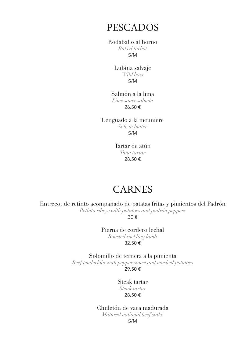 Zeñorío Restaurante Marbella меню