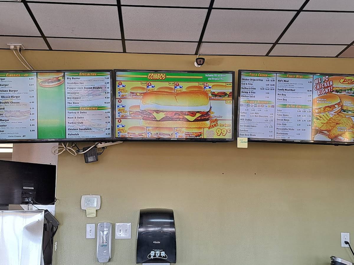 Zip's Drive In меню